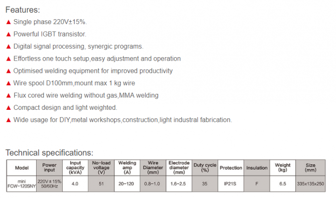 Мини сварочный аппарат FCW-120SNY
